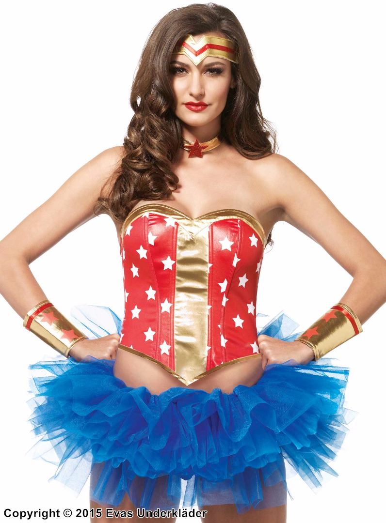 Wonder Woman, kostyme-bustier, stjerner
